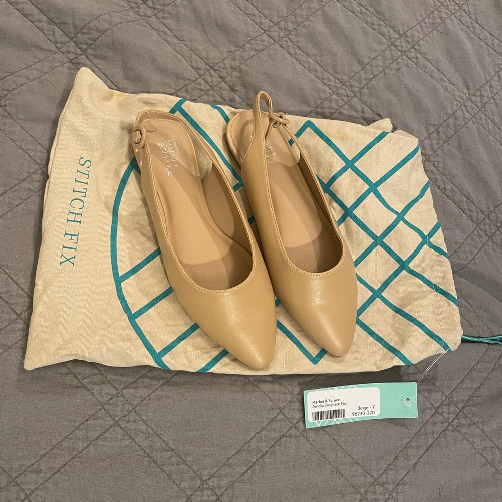 Brand new, never worn size 7 nude flats from Market and Spruce